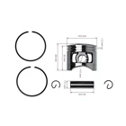 Kompletní píst 43 mm pro Čínské motorové pily a pily z hobbymarketů s obsahem motoru 45 ccm