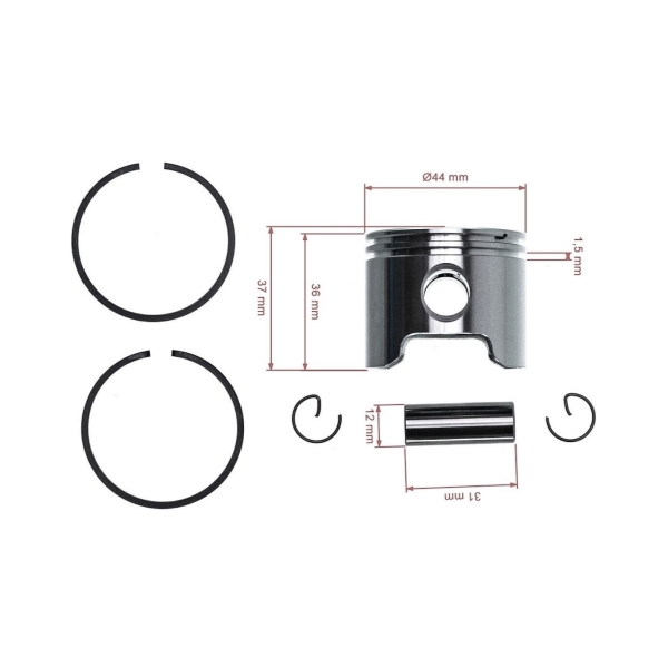 Kompletní píst pro křovinořezy OLEO-MAC Oleo-mac 450 750 44 mm (OEM 4191212)