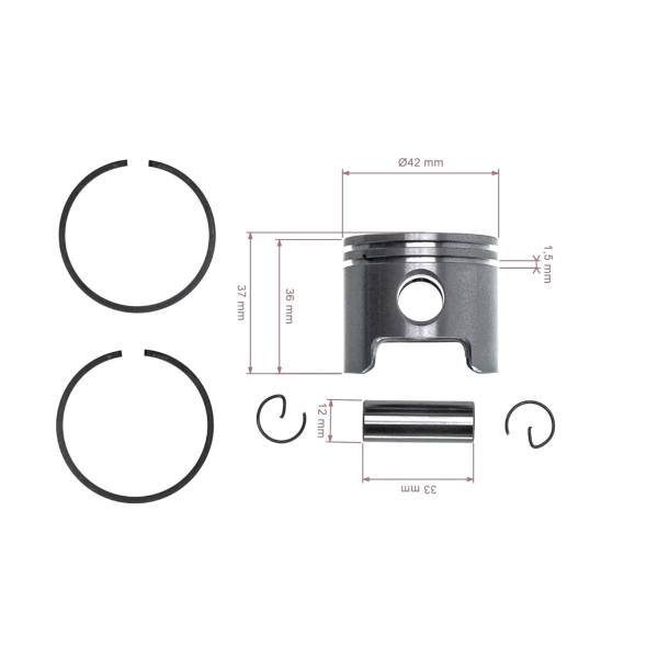 Kompletní píst pro křovinořezy OLEO-MAC Oleo-mac 746 S 446 BP 446BP Ergo 42 mm (OEM 61122015)