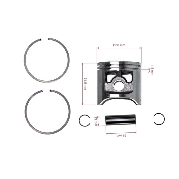 Kompletní píst pro motorové pily Husqvarna 1100 2100 2101 56 mm (503488703)