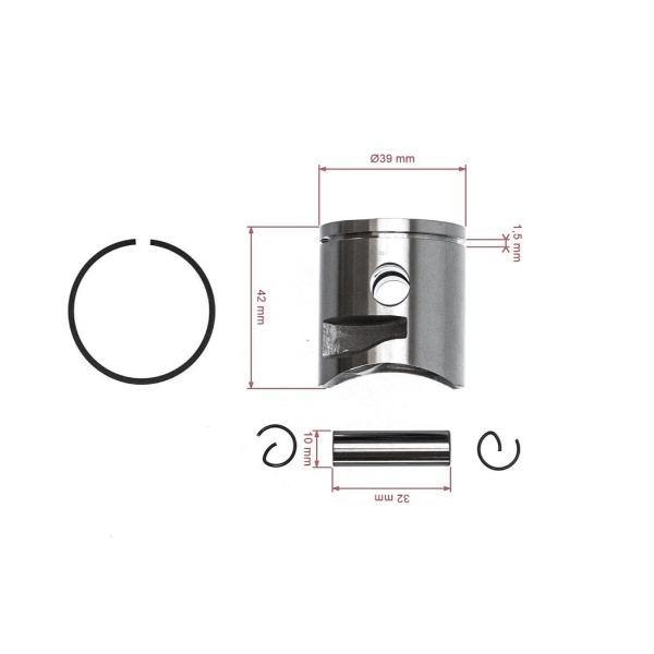 Kompletní píst pro motorové pily Husqvarna 120 Mark II 235 236 240 Jonsered CS2234 CS2238 CS2238S 39 mm (OEM 545081894)