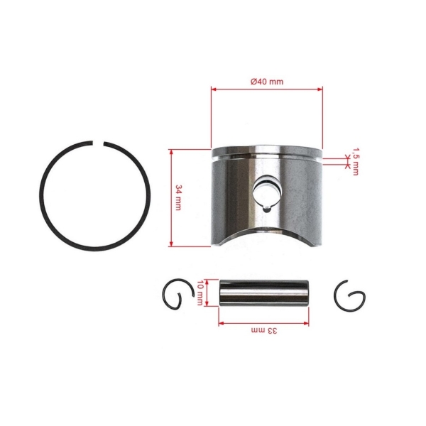 Kompletní píst pro motorové pily Husqvarna 41 141 141LE 142 Jonsered 2040 CS2040 40 mm (OEM 530069454 530069341)