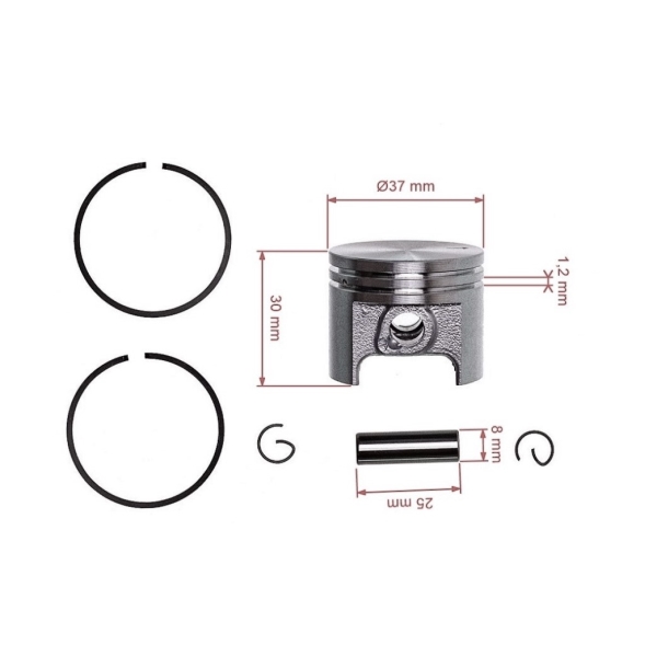 Kompletní píst pro motorové pily Stihl 017 MS170 37 mm (OEM 11300302000)