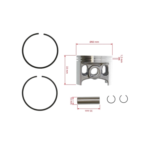 Kompletní píst pro motorové pily Stihl 084 088 MS880 60 mm (OEM 11240302007)