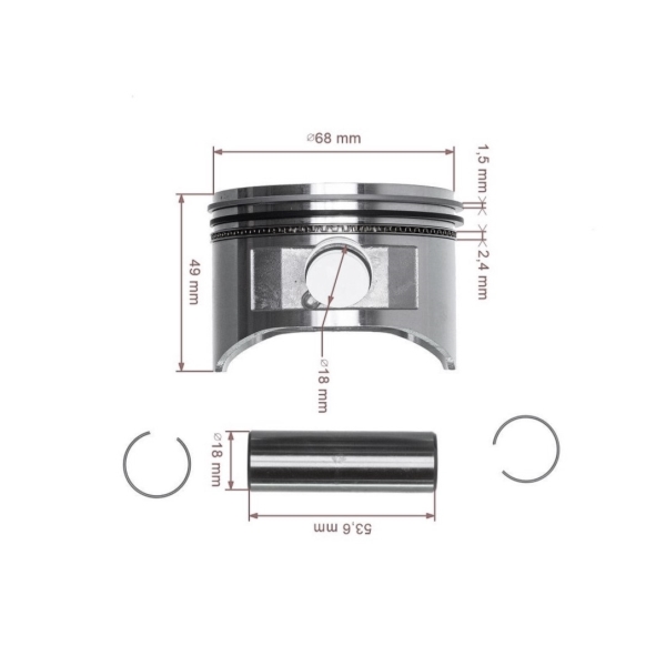 Kompletní píst pro motory Honda GX200 68 mm (OEM 13101ZL0010)