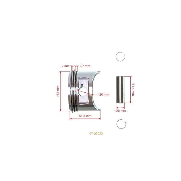 Kompletní píst pro motory Honda GX390 88 mm (OEM 13101ZF6000) 