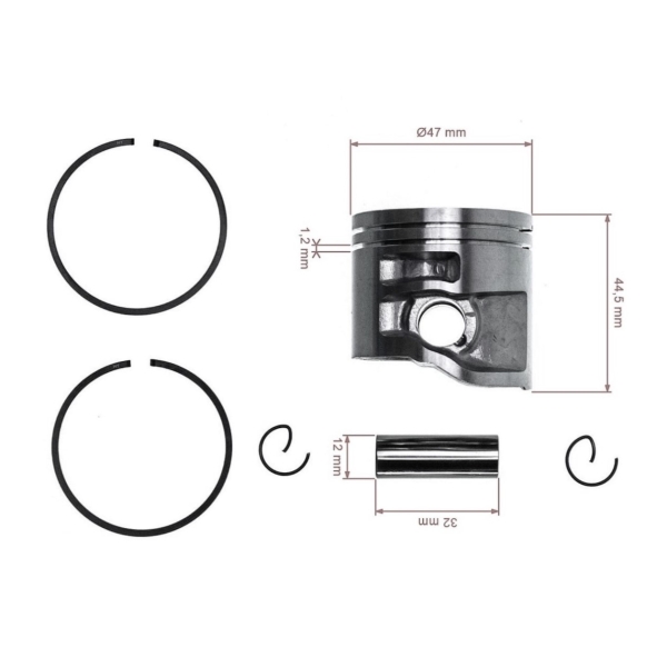 Kompletní píst Stihl MS362 (1140 030 2002) 47 mm