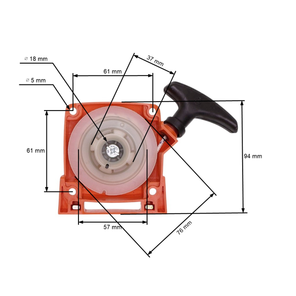 Kompletní startér pro Čínské křovinořezy NAC TT-BC520-2 BP427-17KA-T a křovinořezy z hobbymarketů