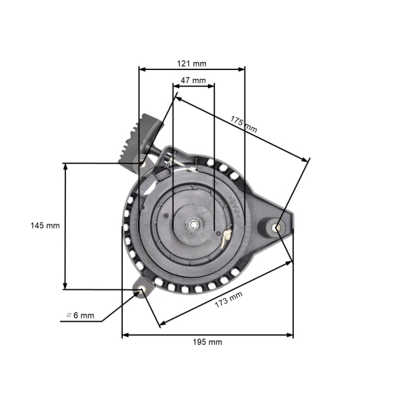 Kompletní startér pro Čínské motorové sekačky NAC LP40-300-PL-DE MEX40-350 LP3390 GAMA a sekačky z hobbymarketů