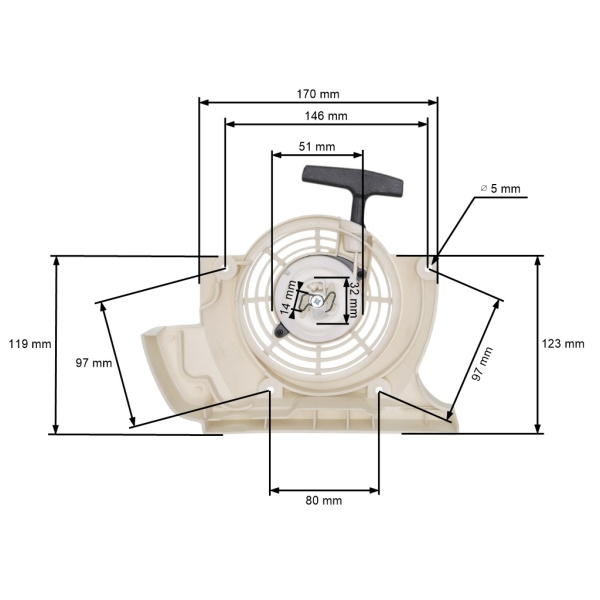 Kompletní startér pro křovinořezy Stihl FR350 FR450 FR480 FR480C SP451 SP481 SP400 SP450 FS400 FS450 FS480 (OEM 41280802101)