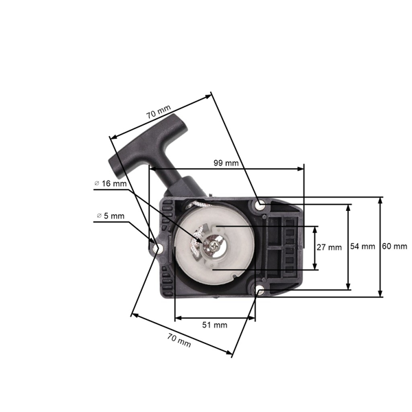 Kompletní startér pro křovinořezy Stihl FS75 FS80 FS80R FS85 FS85R FS85T SP80K FC75 KM85 KM85R HL75 HL75K HT70 HT75 (OEM 41371900400)