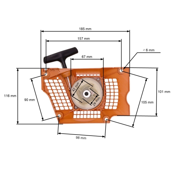 Kompletní startér pro motorové pily Husqvarna 340 345 346XP 350 350EPA 351 353 (OEM 537104702)