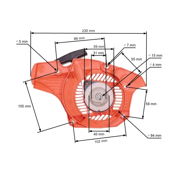 Kompletní startér pro motorové pily OLEO-MAC Oleomac GS35 GS350 (OEM 50242005BR)