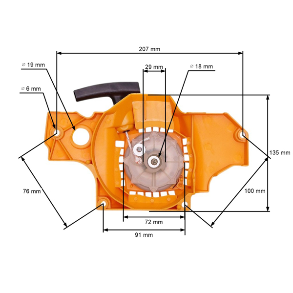 Kompletní startér pro motorové pily Partner 350 351 370 390 420 McCulloch Mac 325 Mac Cat 338 MAC 3-14 XT (OEM 530049335)