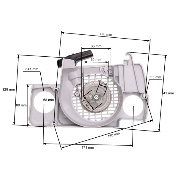 Kompletní startér pro motorové pily Stihl 017 018 MS170 MS180 (OEM 11300802100)