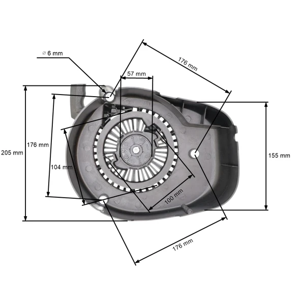 Kompletní startér pro motorové sekačky Loncin LC1P70FA LC1P70F LC1P68FA EMAK K800 (OEM 193490095-0001)