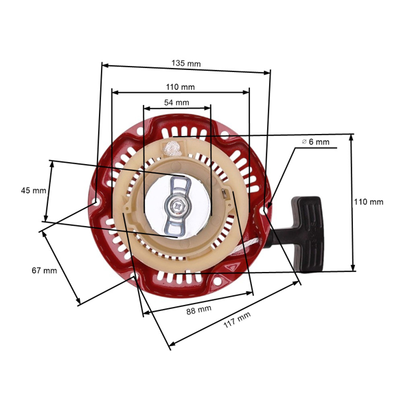Kompletní startér pro motory Honda GX100 (OEM 28400Z0DV02ZC)