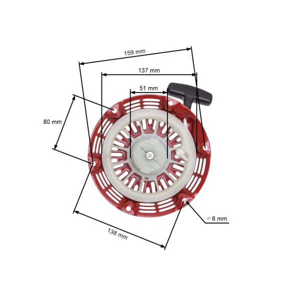 Kompletní startér pro motory Honda GX120 GX160 GX200 výkon 5,5 PS - 6,5 PS (OEM 28400-ZH8-13YA 28400-ZH8-013ZA)