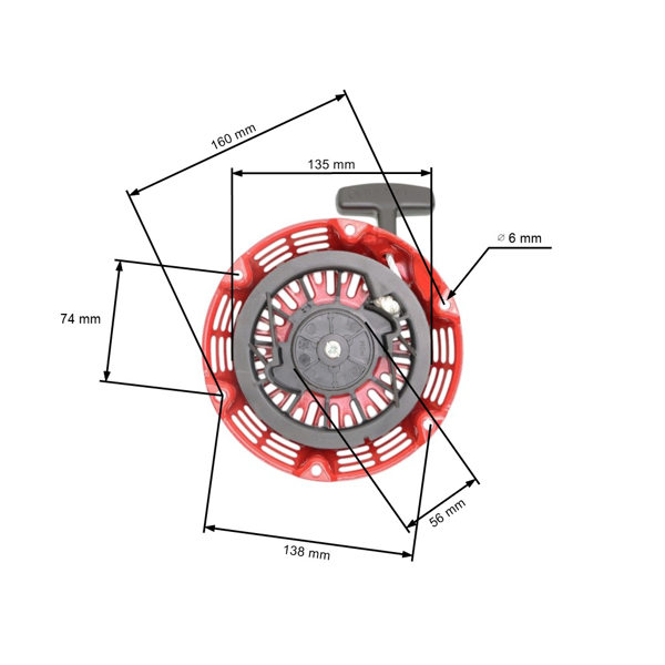 Kompletní startér pro motory Honda GX140 GX160 GX200 výkon 5,5 PS - 6,5 PS (OEM 28400-ZE1-003ZA 28400-ZE8-013ZA 28400ZE8509)