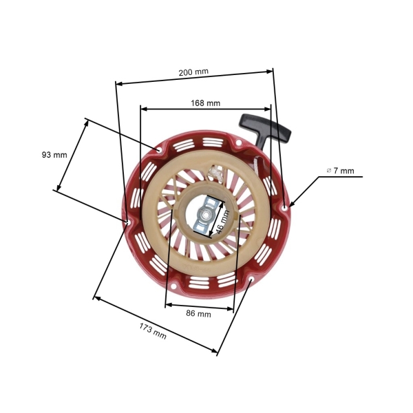 Kompletní startér pro motory Honda GX340 GX390 GX610 GX620 výkon 11,0 PS - 13,0 PS - 18,0 PS - 20,0 PS (OEM 28400ZE3W02ZP 28400-ZE3-W01ZA 28400-ZE3-W01ZB)