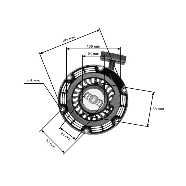 Kompletní startér pro motory Zongshen 168FB výkon 6,5 PS (OEM 100007365-0007)