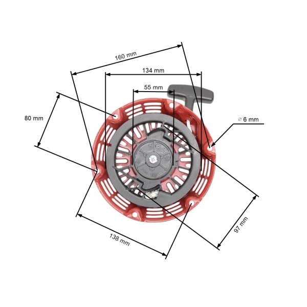 Kompletní startér s protikusem pro motory Honda GX140 GX160 GX200 výkon 5,5 PS - 6,5 PS (OEM 28400-ZE1-003ZA 28400-ZE8-013ZA 28400ZE8509)