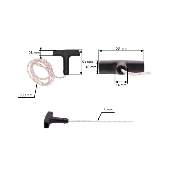 Kompletní startovací rukojeť s lankem pro Stihl FS120 FS200 FS250 FS350 (OEM 00001903405)