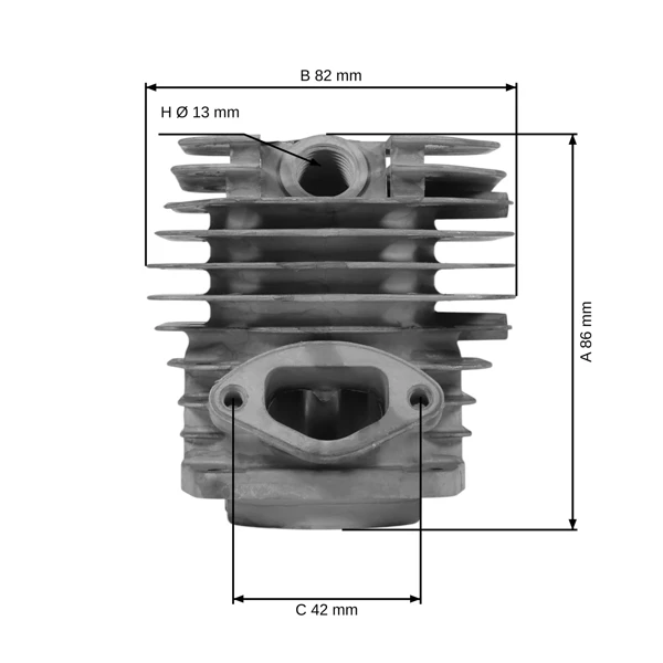 Kompletní válec s pístem 45,2 mm pro Čínské motorové pily a pily z hobbymarketů s obsahem motoru 58 ccm