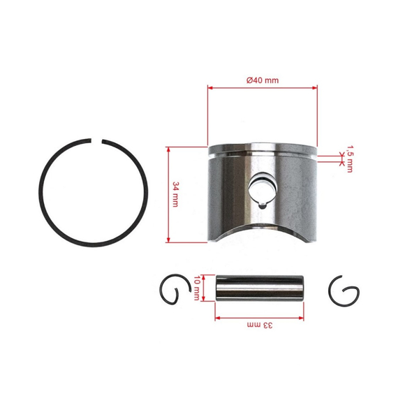Kompletný piest pre motorové píly Husqvarna 41 141 141LE 142 Jonsered 2040 CS2040 40 mm (OEM 530069454 530069341)