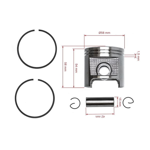 Kompletný piest pre motorové píly Stihl 070 58 mm (OEM 11060302000)