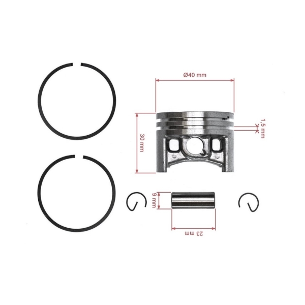 Kompletný piest pre motorové píly Stihl MS200 MS200T 40 mm (OEM 11290302002)