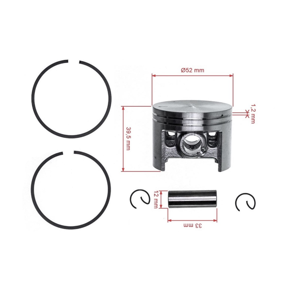 Kompletný piest pre motorové píly Stihl MS440 044 52 mm (OEM 11280302015)