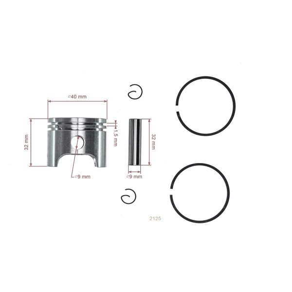 Kompletný piest pre OLEO-MAC Oleomac 440 BP 740 740S/T Sparta 40 TP74 Efco 8400 8400IC 8405BP 8740 8742 BAV STARK 40 40 mm (OEM 074000279)