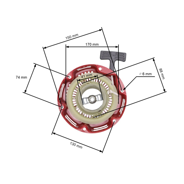 Kompletný štartér pre generátory s motormi Honda 154 154F 156 156F