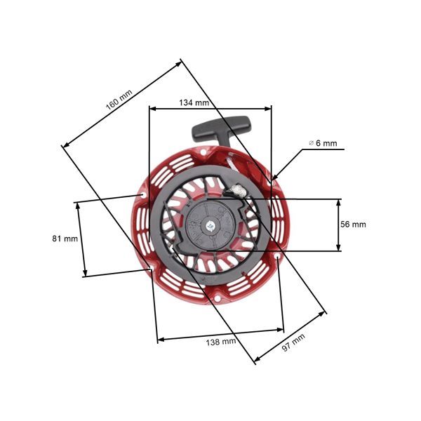 Kompletný štartér pre motory Honda GX140 GX160 GX200 5,5 PS - 6,5 PS (OEM 28400-ZE1-003ZA 28400-ZE8-013ZA 28400ZE8509)