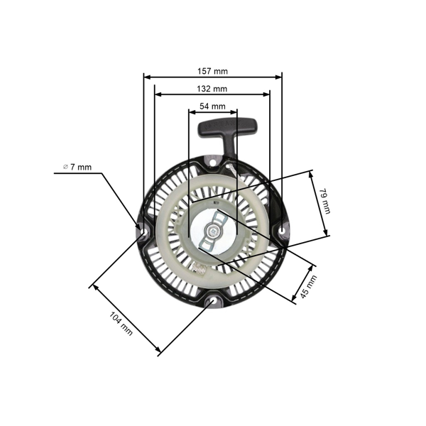 Kompletný štartér pre motory Robin Subaru EH12 s kovovými západkami (OEM 268-50201-00)
