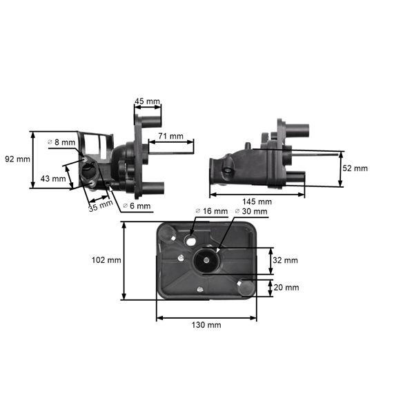 Kryt vzduchového filtru pro vodní čerpadla s motory Honda GX120 GX140 GX160 GX200 výkon 5,5 PS - 6,5 PS