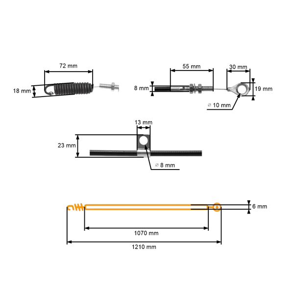 Lanko spojky 1070 x 1210 mm pro zahradní traktory MTD Lawnflite Cub Cadet (OEM 746-1123 746-1123A)