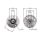 Mandrela žacího nože pro zahradní traktory Castel Garden Honda Oleomac Karsit Solo Stiga Viking (OEM 82207201/0 6151 700 3505 CG82207-201-H2 1136-0480-01)