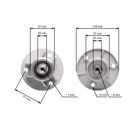 Mandrela žacího nože pro zahradní traktory Castel Garden Honda Oleomac Karsit Solo Stiga Viking (OEM 82207201/0 6151 700 3505 CG82207-201-H2 1136-0480-01)