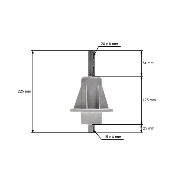 Mandrela žacího nože pro zahradní traktory Castel Garden Honda Oleomac Solo Stiga Viking (OEM 1136-0479-01 382207200/1 6151 700 3500 82207200 CG82207-200-H0)