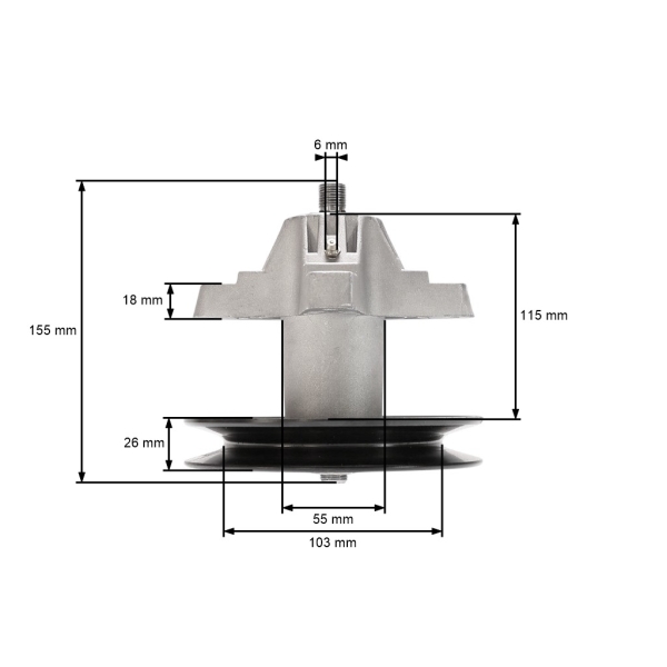 Mandrela žacího nože pro zahradní traktory Cub Cadet MTD Toro (OEM 618-04456 618-04456A 618-04461 918-04456A 918-04456B 918-04461 918-04461A 112-0460)