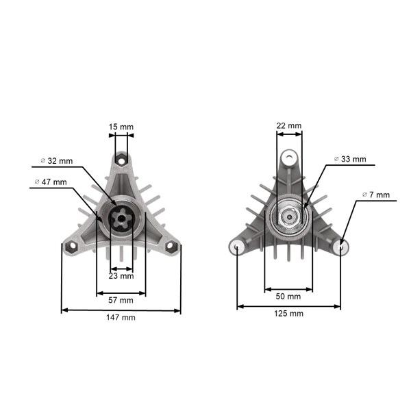 Mandrela žacího nože pro zahradní traktory Husqvarna Jonsered Partner McCulloch Craftsman Poulan (OEM 532130794 130794)