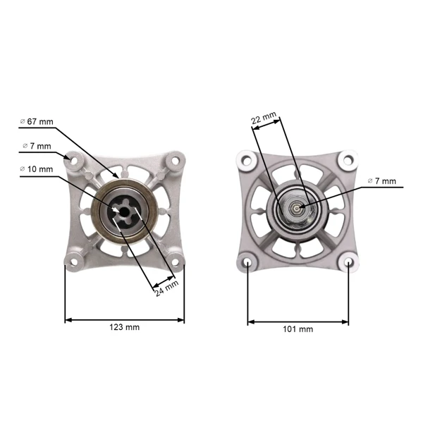 Mandrela žacího nože pro zahradní traktory Husqvarna Jonsered Partner McCulloch Craftsman Poulan (OEM 587126105 580796101 580854701 580856001)