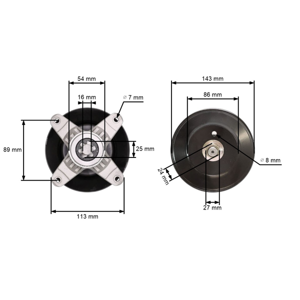 Mandrela žacího nože pro zahradní traktory MTD Cub Cadet (OEM 618-04474A)
