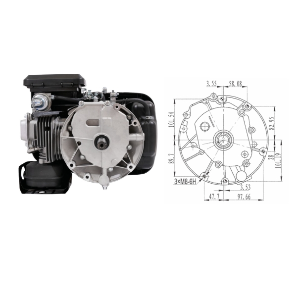 Motor Zongshen XP200A výkon 6,5 PS objem motoru 196 ccm vertikální hřídel s těžkým setrvačníkem