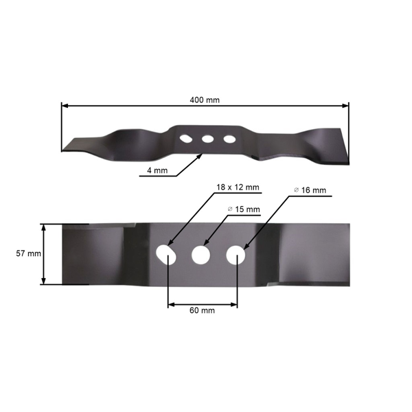 Mulčovací nôž 40 cm (16") pre motorové kosačky NAC (OEM C400i-035)