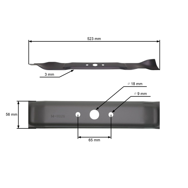 Mulčovací nôž 52,3 cm (21") pre Castel Garden Stiga Mountfield Alpina (OEM 1810044090 181004409/0)