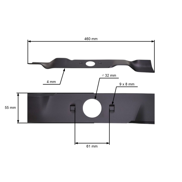 Mulčovací nůž 46 cm (18") pro motorové sekačky Hecht 548 5484 549 5494 5483 INSTART SX (OEM 26300248802)