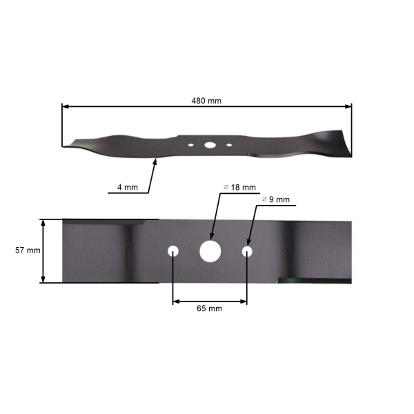 Mulčovací nůž 48 cm (19") pro motorové sekačky Alpina Stiga Castel Garden (OEM 81004366/2 81004395/1 1111-9192-01)